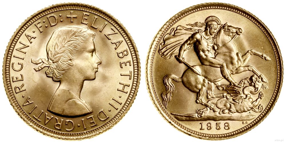 1958 Elizabeth II Full Gold Sovereign Coin