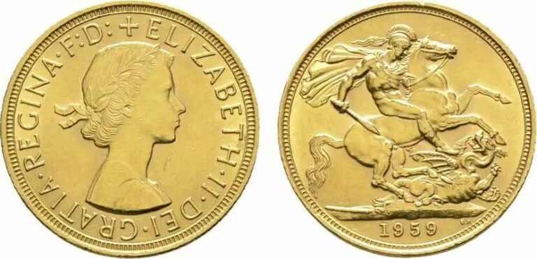 1959 Elizabeth II Full Gold Sovereign Coin