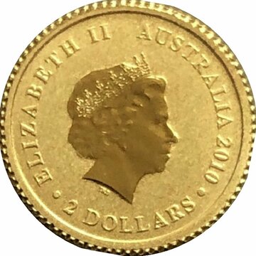 2010 2 Dollars – Elizabeth II (4th Portrait – Mini Roo – Gold Bullion Coin)