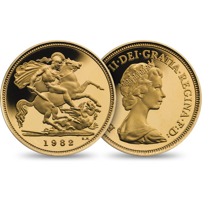 1982 Elizabeth II Half Gold Sovereign Coin