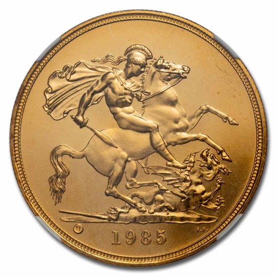 1985 Elizabeth II Five Gold Sovereign Coin