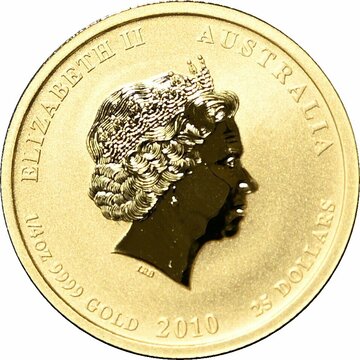 2010 25 Dollars – Elizabeth II (4th Portrait – Year of the Tiger – Gold Bullion Coin)