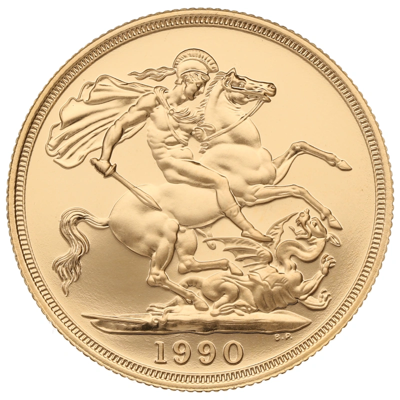 1990 Elizabeth II Double Gold Sovereign Coin