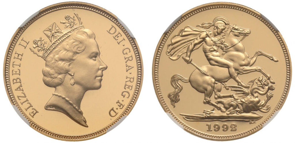 1992 Elizabeth II Half Gold Sovereign Coin