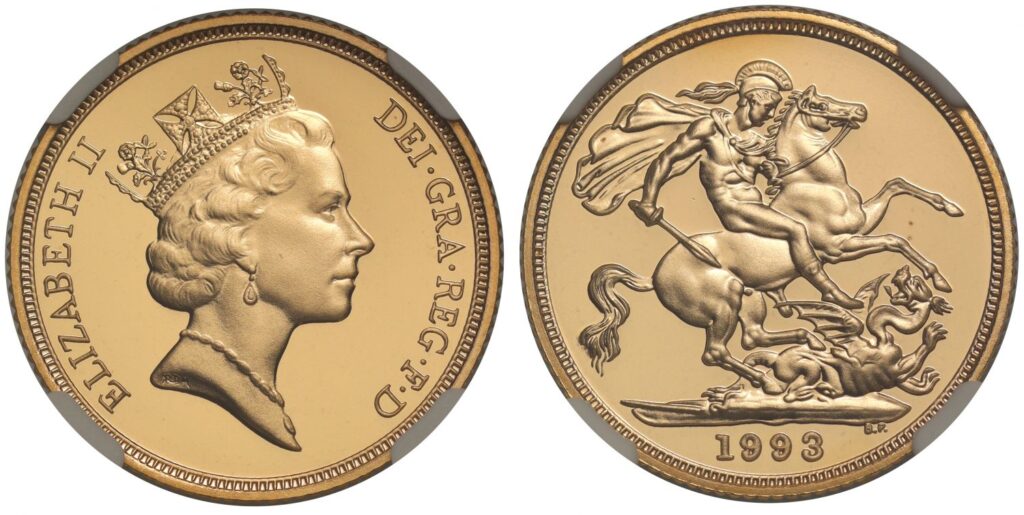 1993 Elizabeth II Full Gold Sovereign Coin