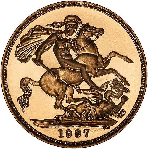 1997 Elizabeth II Five Gold Sovereign Coin
