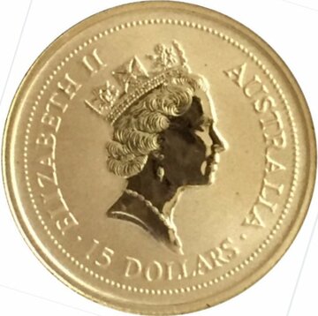 1997-1998 15 Dollars – Elizabeth II (3rd portrait – Australian Nugget Gold)