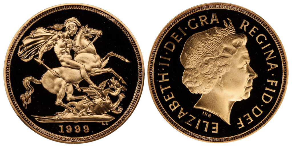1999 Elizabeth II Full Gold Sovereign Coin