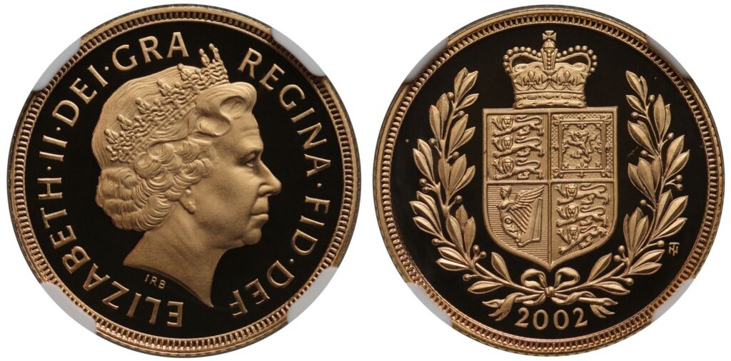 2002 Elizabeth II Five Gold Sovereign Coin