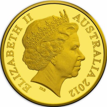 2012 5 Cents – Elizabeth II (4th Portrait – Australian Miniature Money Gold Proof)