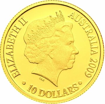 2009 10 Dollars – Elizabeth II (4th Portrait – Year of the Ox – Gold Proof)