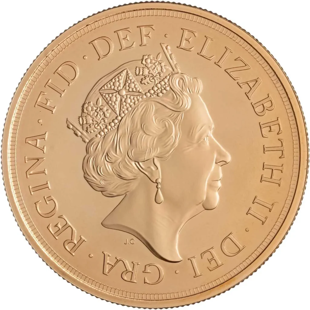 2015 Elizabeth II (Fourth Bust) Five Gold Sovereign Coin