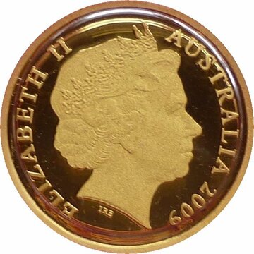 2009 10 Dollars – Elizabeth II (4th Portrait – Gold Kangaroo; Ken Done)
