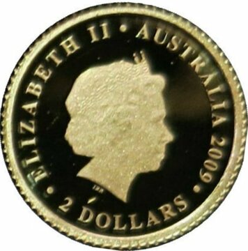 2009 2 Dollars – Elizabeth II (4th Portrait – 2010 FIFA World Cup – Gold Proof)
