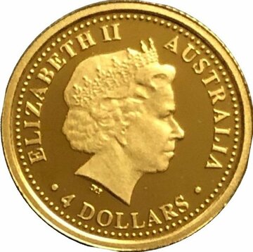 2006 4 Dollars – Elizabeth II (4th Portrait – 2006 FIFA World Cup Germany – Gold Proof)