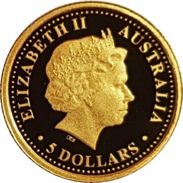 2007 5 Dollars – Elizabeth II (4th Portrait – Sydney Harbour Bridge – Gold Proof)