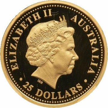2006 25 Dollars – Elizabeth II (4th Portrait – 2006 FIFA World Cup Germany – Gold Proof)