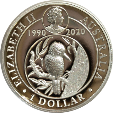 1 Dollar – Elizabeth II (6th Portrait – Kookaburra – 30th Anniversary Silver Proof – High Relief)