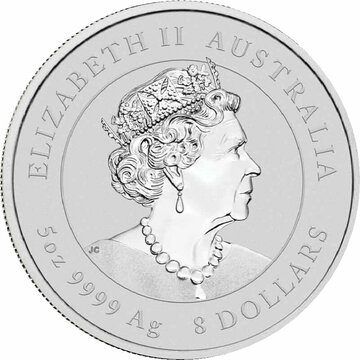 8 Dollars – Elizabeth II (6th Portrait – Year of the Mouse – Silver Bullion Coin)