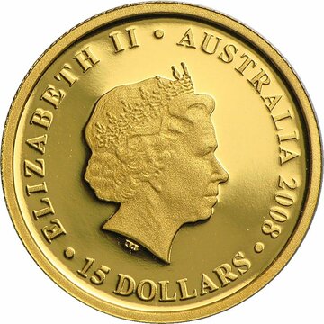 2008 15 Dollars – Elizabeth II (4th Portrait – Koala – Gold Bullion Coin)