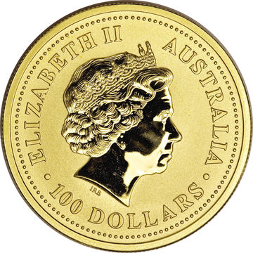 2000 100 Dollars – Elizabeth II (4th Portrait – Year of the Dragon – Gold Bullion Coin)