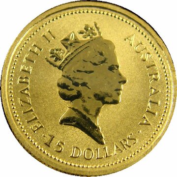 1995-1996 15 Dollars – Elizabeth II (3rd Portrait – Australian Kangaroo – Gold Bullion Coin)