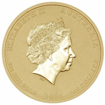 2014 200 Dollars – Elizabeth II (4th Portrait – Year of the Horse – Gold Bullion Coin)