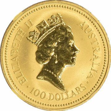 1989-1990 100 Dollars – Elizabeth II (3rd Portrait – Australian Nugget – Gold Bullion Coin)
