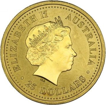 2006 25 Dollars – Elizabeth II (4th Portrait – Year of the Dog – Gold Bullion Coin)