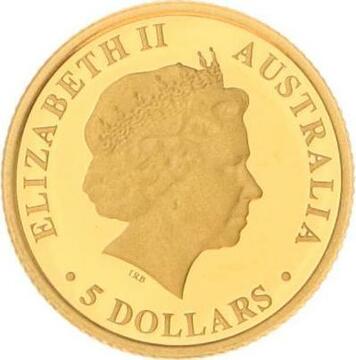 2011 5 Dollars – Elizabeth II (4th Portrait – Tasmanian Devil; Gold Bullion Coin)
