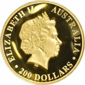 2017 200 Dollars – Elizabeth II (4th Portrait – Kangaroo – Gold Proof High Relief)