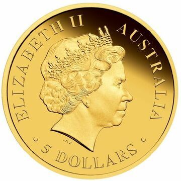 2011 5 Dollars – Elizabeth II (4th Portrait – Kookaburra; Gold Bullion Coin)