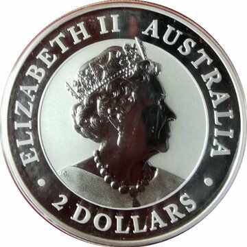 2 Dollars – Elizabeth II (6th Portrait – Welcome Stranger Nugget – Silver Piedfort