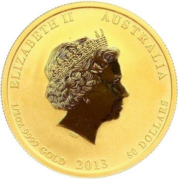 2013 50 Dollars – Elizabeth II (4th Portrait – Year of the Snake – Gold Bullion Coin)