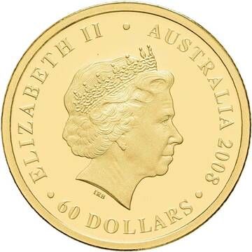 2008 60 Dollars – Elizabeth II (4th Portrait – Australian Olympic Team – Gold Proof)