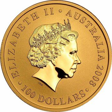 2008 100 Dollars – Elizabeth II (4th Portrait – Kangaroo – Gold Bullion Coin)
