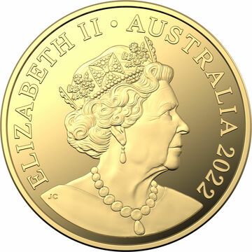 2022 10 Dollars – Elizabeth II (6th portrait – Australian Dinosaurs – Gold Proof)
