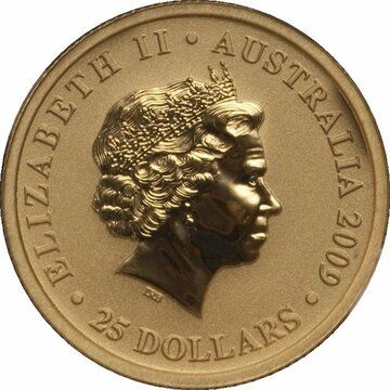 2009 25 Dollars – Elizabeth II (4th Portrait – Kangaroo – Gold Bullion Coin)