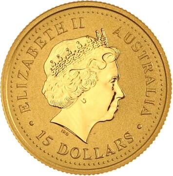2000-2001 15 Dollars – Elizabeth II (4th Portrait – Australian Nugget Gold)