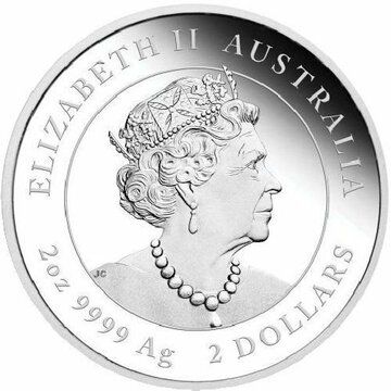 2 Dollars – Elizabeth II (6th Portrait – Year of the Tiger; Coloured Silver Bullion)