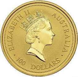 1995-1996 100 Dollars – Elizabeth II (3rd Portrait – Australian Nugget – Gold Bullion Coin)