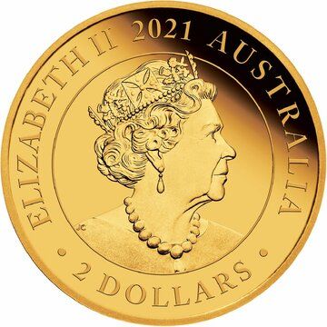 2021 2 Dollars – Elizabeth II (6th Portrait – Mini Roo; Gold Bullion Coin)