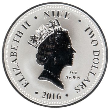 2016 2 Dollars – Elizabeth II (Monkey King)