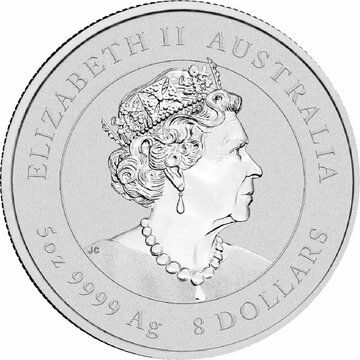 8 Dollars – Elizabeth II (6th Portrait – Year of the Tiger; Silver Bullion)
