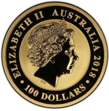 2018 100 Dollars – Elizabeth II (4th Portrait – Australian Gold Swan)
