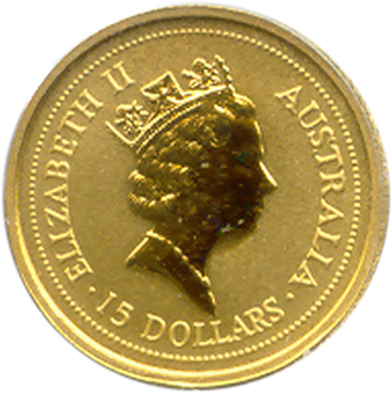 1996-1997 15 Dollars – Elizabeth II (3rd Portrait – Australian Kangaroo – Gold Bullion Coin)