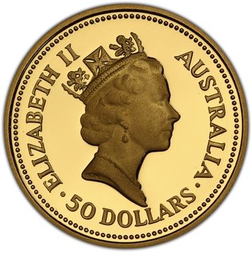 1988 50 Dollars – Elizabeth II (3rd Portrait – Australian Nugget – Gold Bullion Coin)
