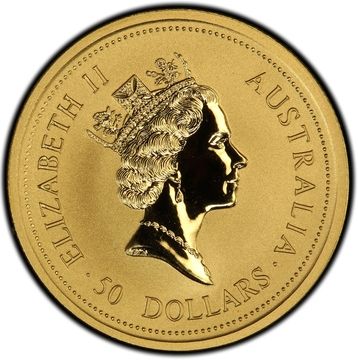 1997-1998 50 Dollars – Elizabeth II (3rd Portrait – Australian Nugget – Gold Bullion Coin)