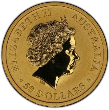 2014 50 Dollars – Elizabeth II (4th Portrait – Australian Kangaroo – Gold Bullion Coin)