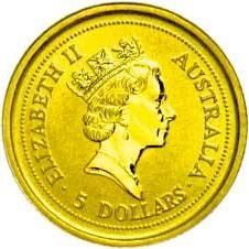1996-1997 5 Dollars – Elizabeth II (3rd Portrait – Kangaroo – Gold Bullion Coin)